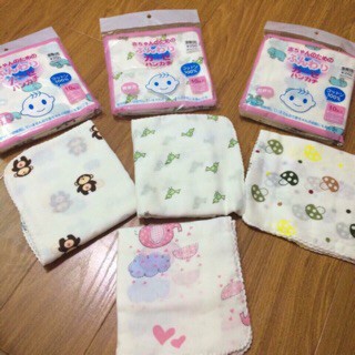 10 cái khăn xô Nhật có hình phù hợp cho bé từ sơ sinh tới lớn, khăn xô 2 lớp mềm mại, an toàn với da bé (1 gói 10 cái)