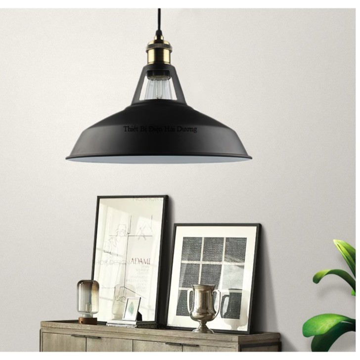 Chao đèn thả 3 lỗ đui đồng TA127 đường kính 300mm (Đen) - chưa bao gồm bóng