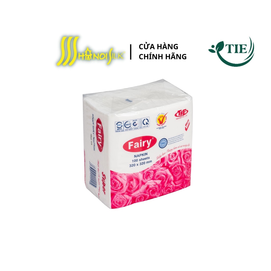 Khăn Giấy Ăn Fairy Napkin 100 Tờ 2 Lớp Cao Cấp Đa Năng, Khăn Giấy Khổ 320 x 320mm Chất Lượng Tiện Dụng Tiết Kiệm