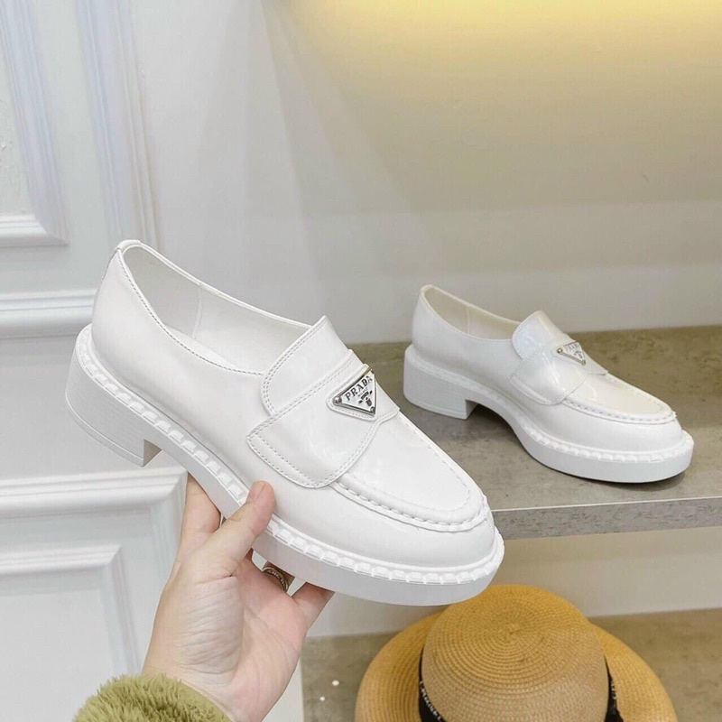 Giày lười pradaa da bóng