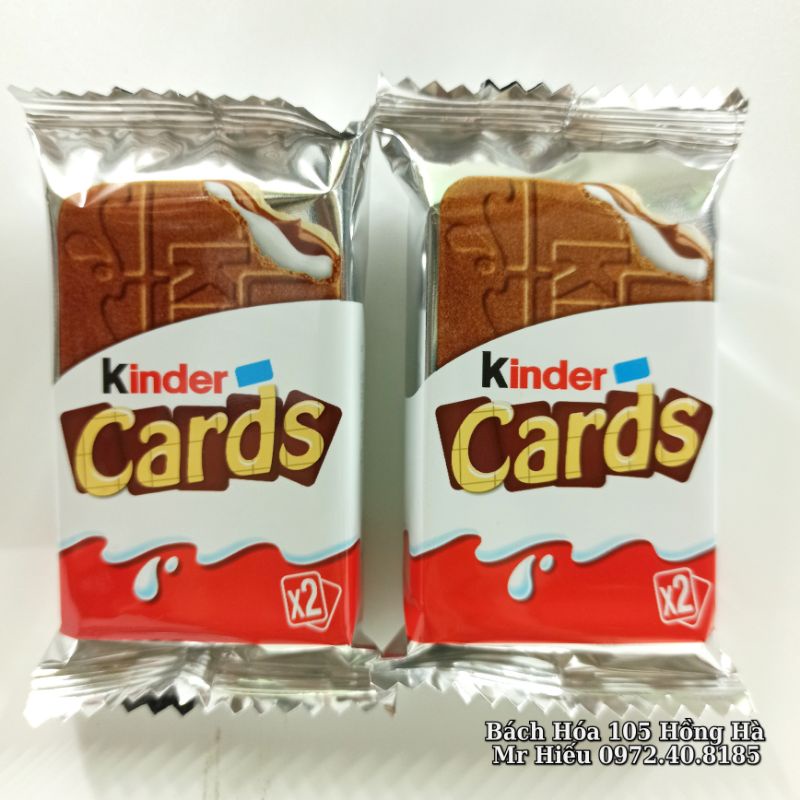 Bánh xốp socola Kinder Cards 26gram