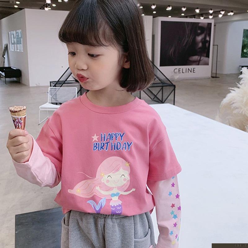 Áo thun dài tay giả hai lớp cho bé