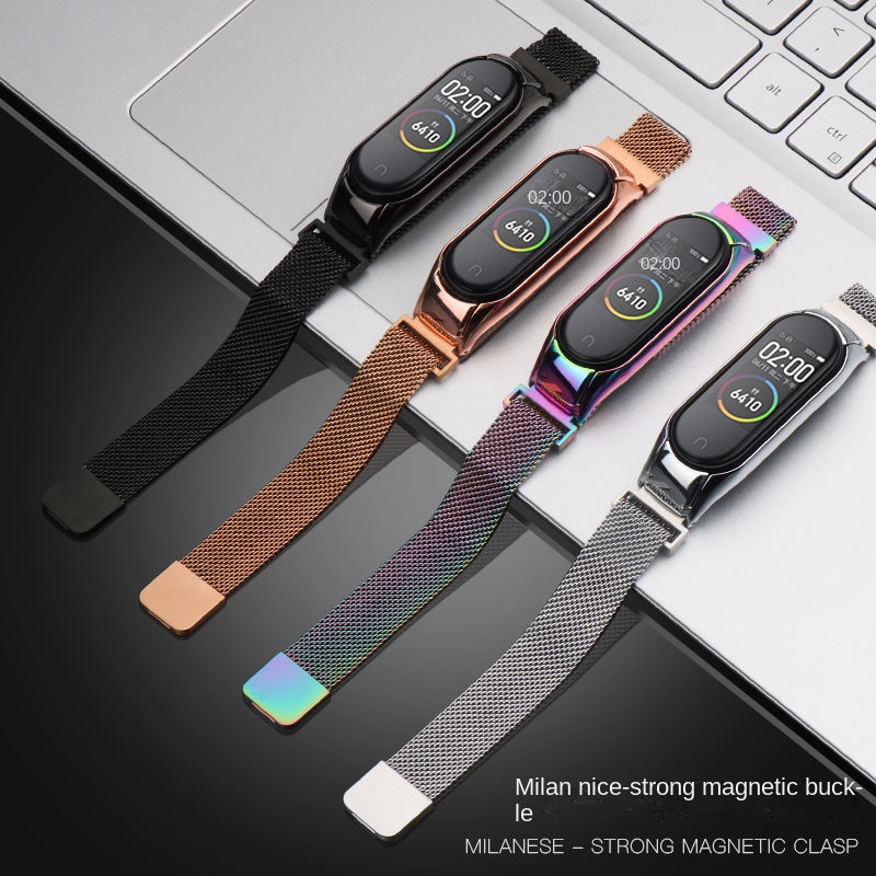 Dây Đeo Thay Thế Bằng Kim Loại Không Gỉ Từ Tính Cho Xiaomi Band 7 Mi Band 6 / 5 Xiaomi Band 4 / 3