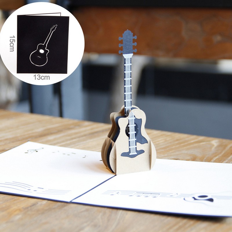 Thiệp Mời Hình Đàn Guitar 3d Độc Đáo