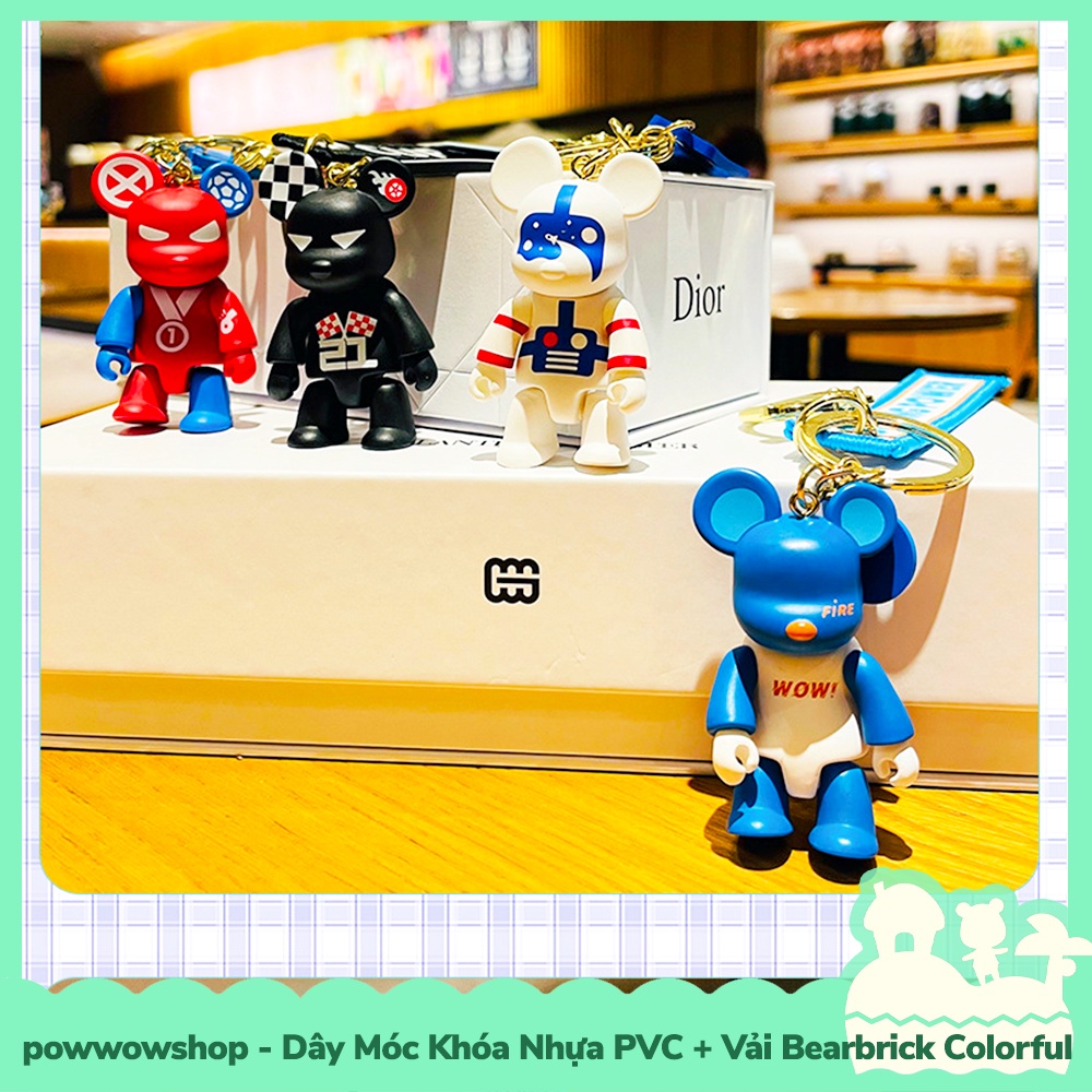 [Sẵn VN - Hỏa Tốc] Dây Móc Khóa Nhựa PVC + Vải Mẫu Bearbrick Character Field