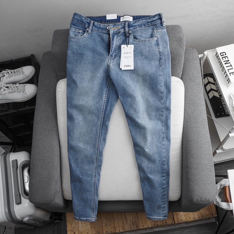Quần jean dài cao cấp nam slimfit thời trang VNXK ống ôm nhẹ co giãn