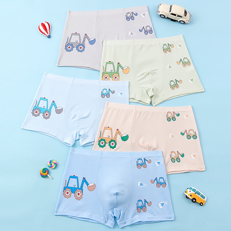 Quần Lót Boxer Vải Cotton Phối Lưới Thiết Kế Thoải Mái Cho Bé Trai