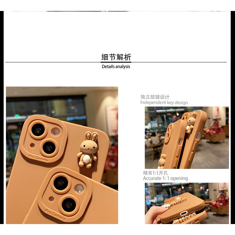 Ốp Điện Thoại Silicon Mềm Hình Thỏ Hoạt Họa Tiếng Anh Cho iphone15 pro max 11 / 12 / 13 / 14 promax xsmax xr 12pro 8plus x
