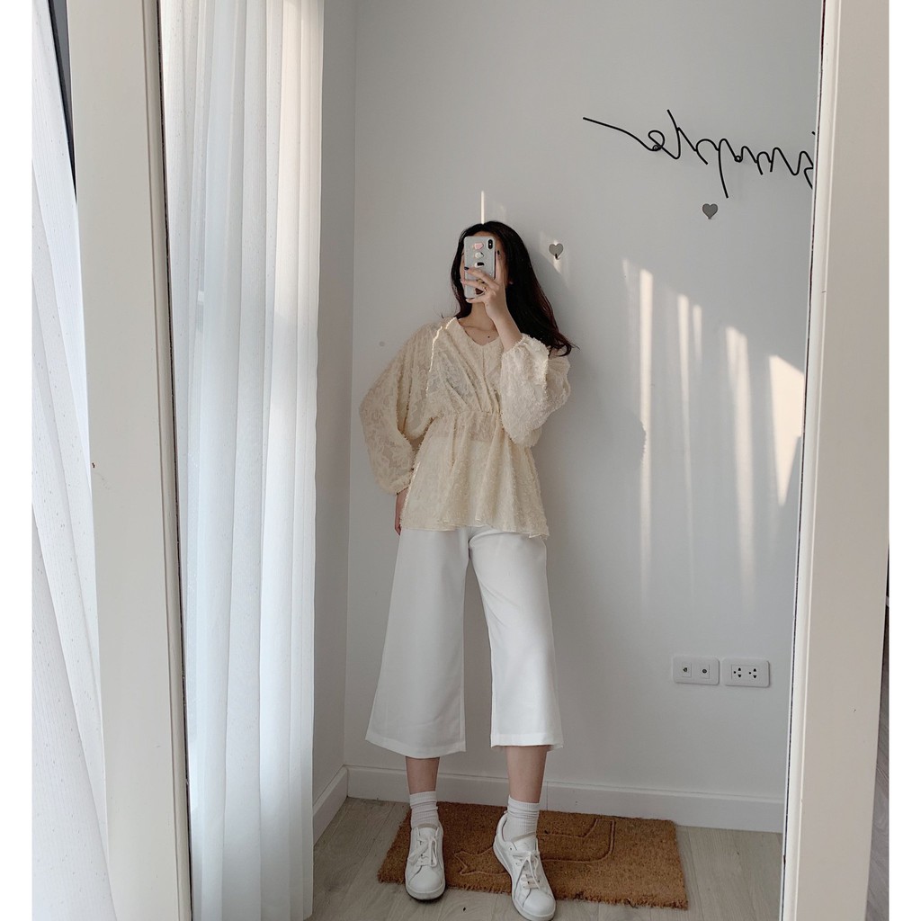 Quần ống rộng lửng khoá cạnh TKQ21 1994closet | BigBuy360 - bigbuy360.vn