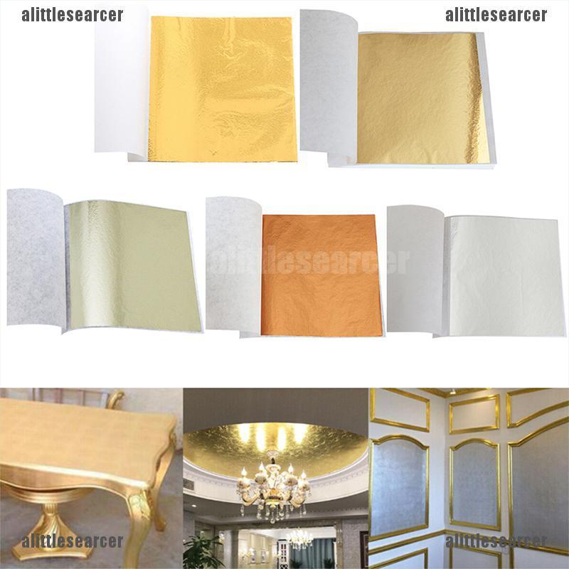 Set 100 Giấy Mạ Vàng Hình Lá Làm Đồ Thủ Công