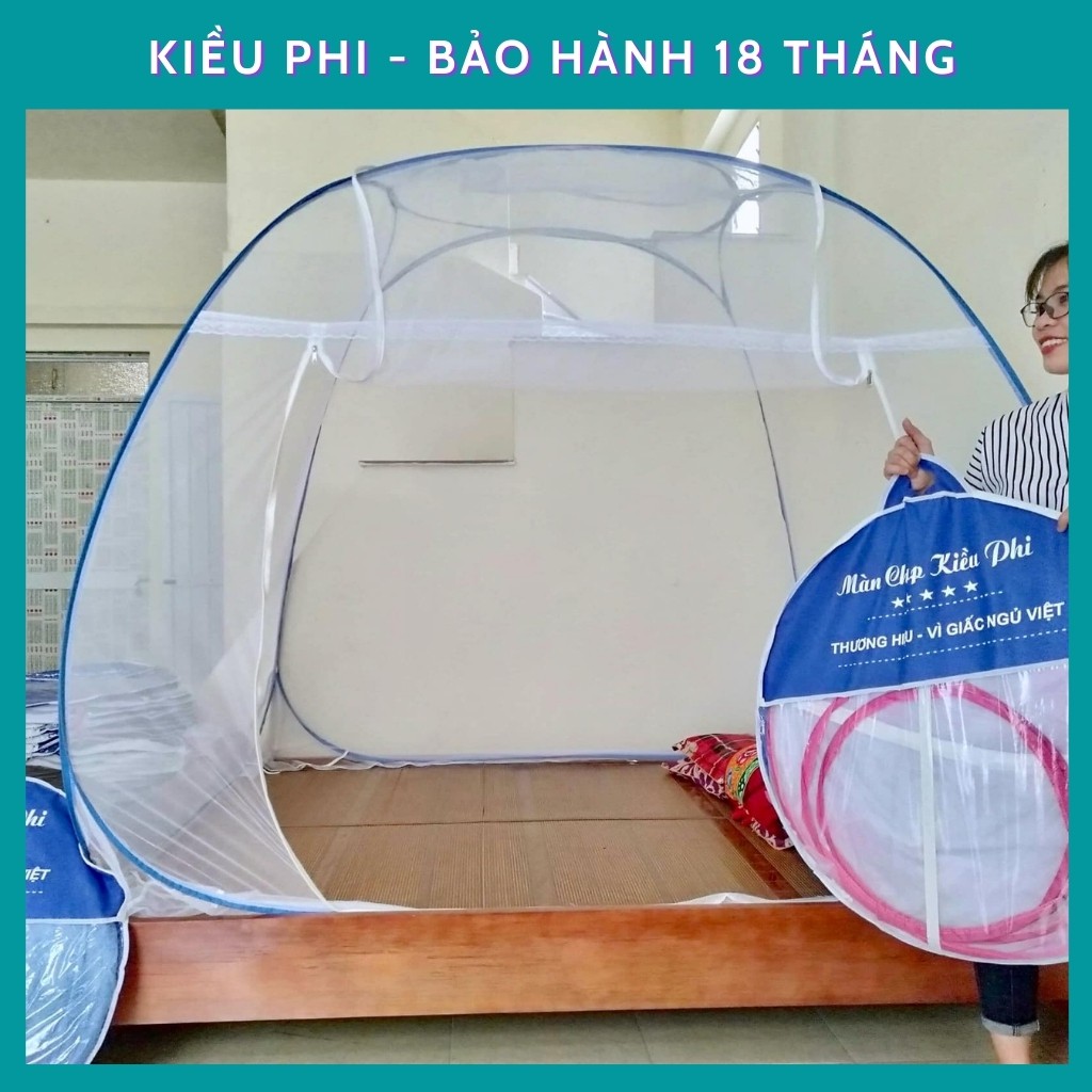 Mùng chụp tự bung người lớn đỉnh rộng-màn tự bung vải dày mắt nhỏ chống muỗi tuyệt đối