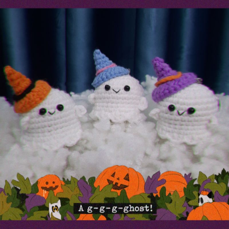 Móc khóa bé ma mini móc len - Amigurumi ghost 👻