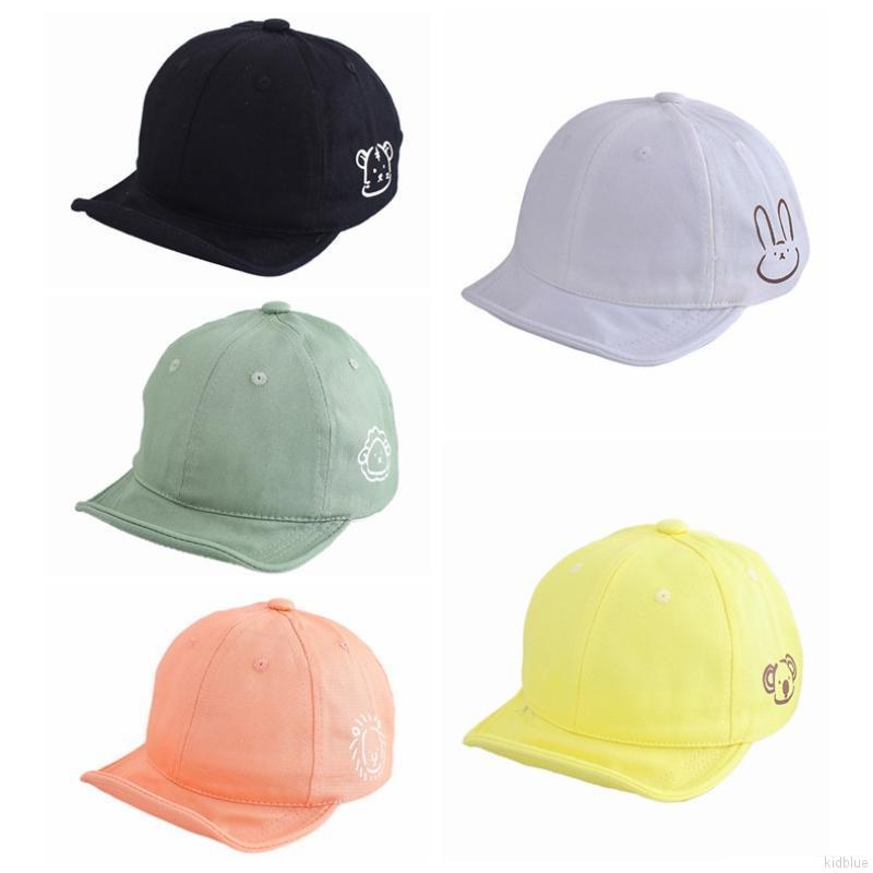 Mũ lưỡi trai màu trơn thêu họa tiết gấu đáng yêu cá tính