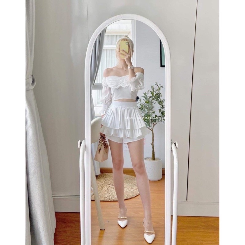 Chân váy ngắn xoè nữ dập ly tầng Pumi | BigBuy360 - bigbuy360.vn
