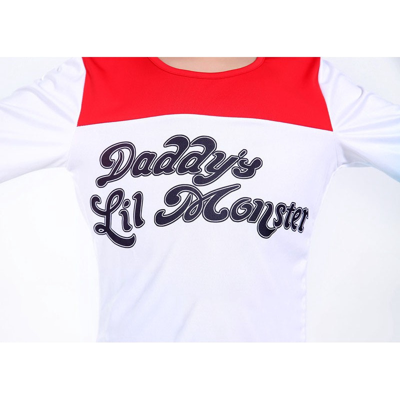 Bộ áo khoác + áo thun + quần short + găng tay hóa trang nhân vật Harley Quinn Suicide Squad