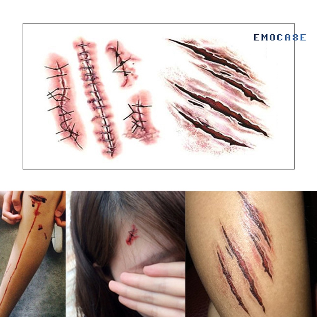 Hình Xăm Dán Vết Thương Thoáng Khí Lâu Trôi Phong Cách Halloween