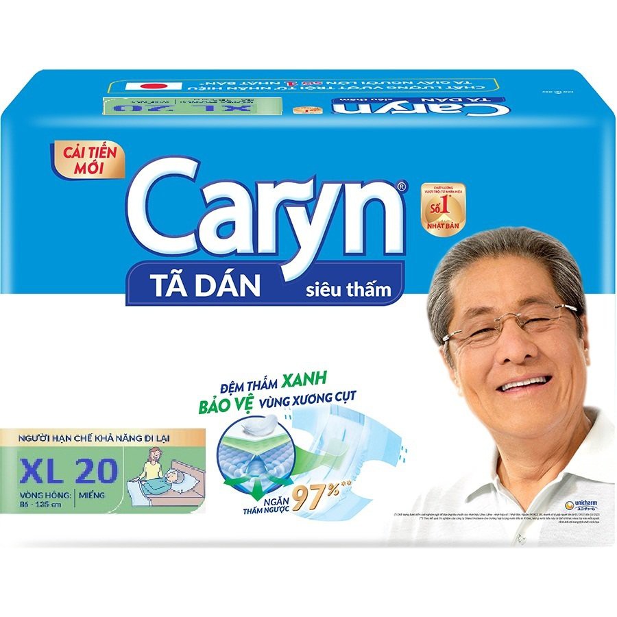 Tặng 3 miếng - Tã dán người lớn Caryn XL20 (20 miếng size x-L)