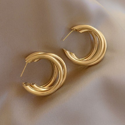 Bông tai tròn phong cách bohemian đơn giản dành cho nữ