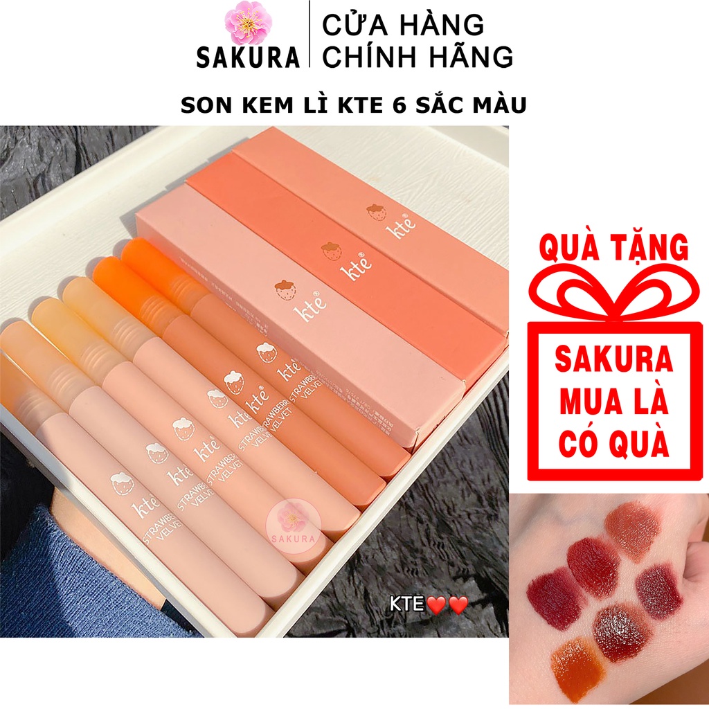 Son kem lì bóng tint môi Kte dưỡng ẩm màu nhung mịn cute trang điểm học sinh nội địa trung SAKURA