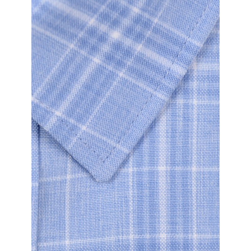 Áo Sơ Mi Nam Ngắn Tay Owen BA22718NT Somi Cộc Tay Công Sở Cao Cấp Xanh Nhạt Kẻ Caro To Chất Cafe Dáng Body Fit Tà Bằng | BigBuy360 - bigbuy360.vn