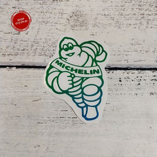 Tem logo , nhãn dán , decal trang trí xe máy con Michelin phản quang trong suốt