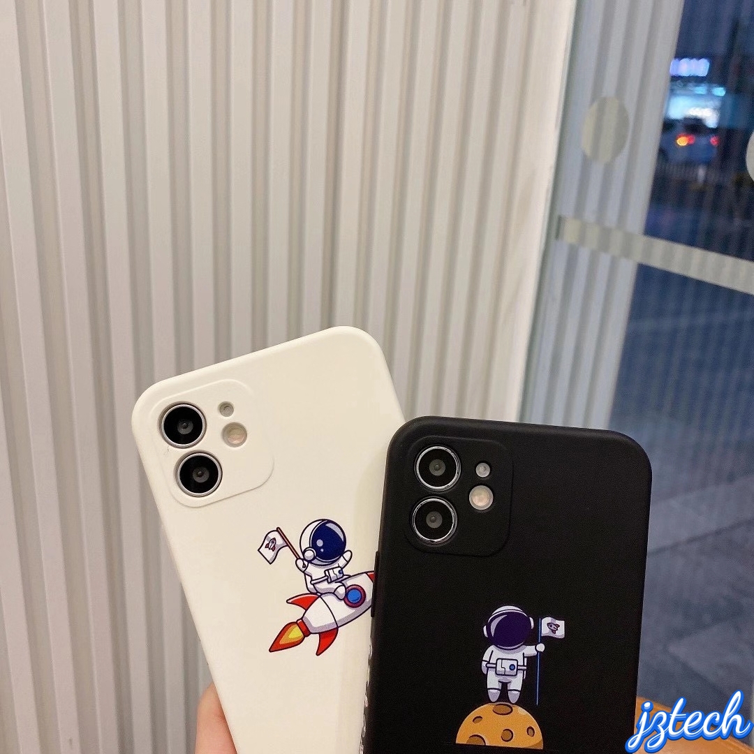 IPhone 12 11 Pro Max X Xs Max XR 8 7 Plus 12 Mini Fashion Space Astronaut Phone Case Cartoon Straight Edge Pattern Phone Case | BigBuy360 - bigbuy360.vn