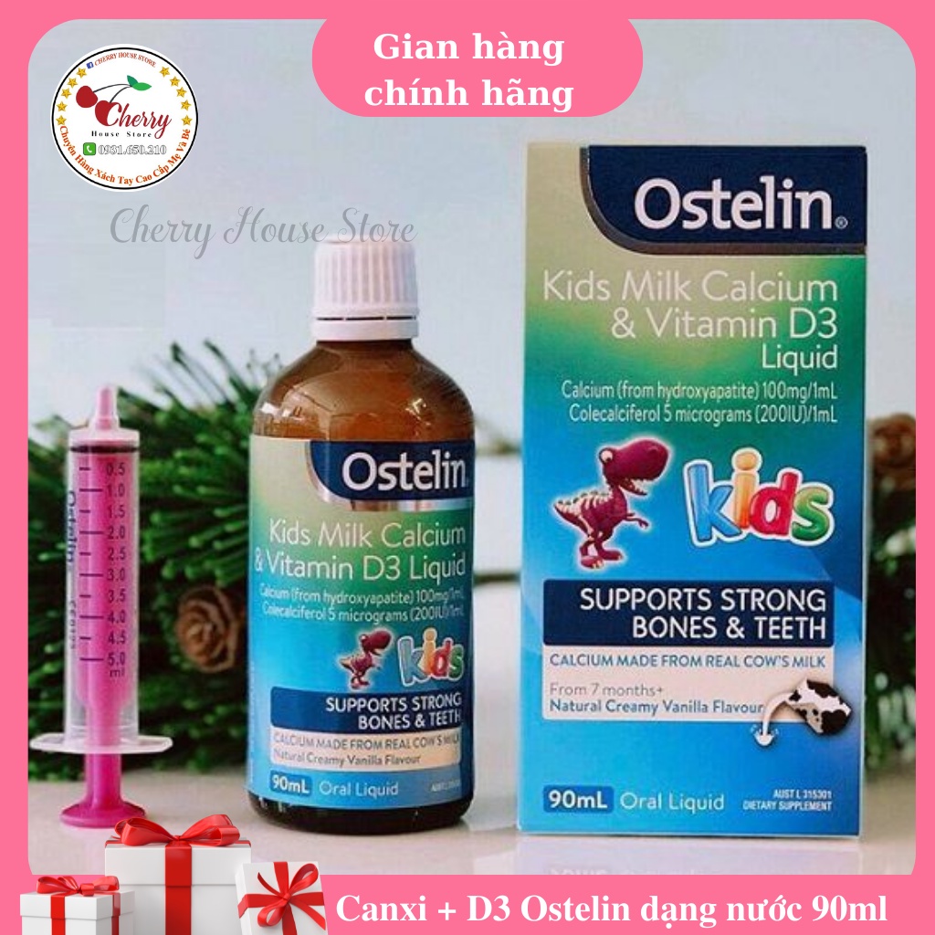 CANXI KẾT HỢP VITAMIN D3 OSTELIN MẪU MỚI NHẤT DẠNG NƯỚC 90ML