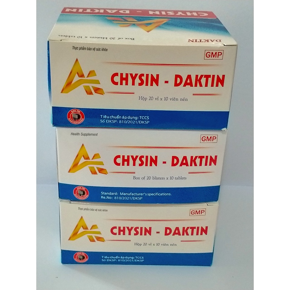 ALPHA CHYSIN DAKTIN Hộp 200 viên giúp giảm sưng, phù nề do viêm do chấn thương phần mềm