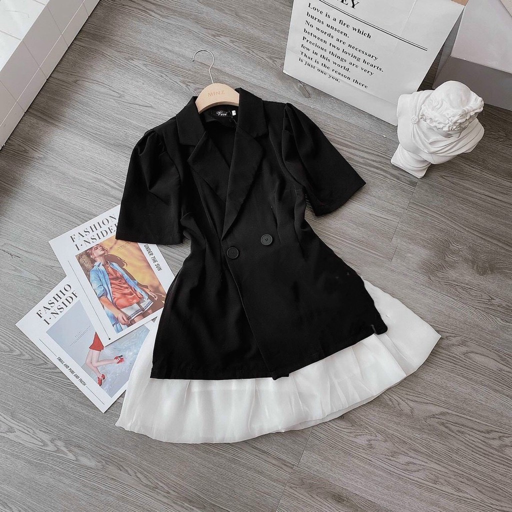 Set áo blazer và chân váy xòe xếp xinh xắn, sang trọng - Tani Dress | BigBuy360 - bigbuy360.vn
