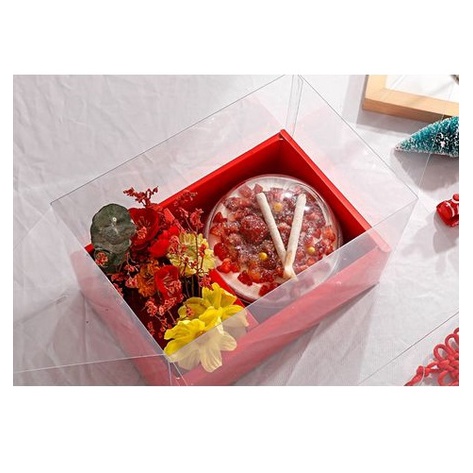 2112.130 SET 5 HỘP BÁNH MICA 2 NGĂN HOA + BÁNH