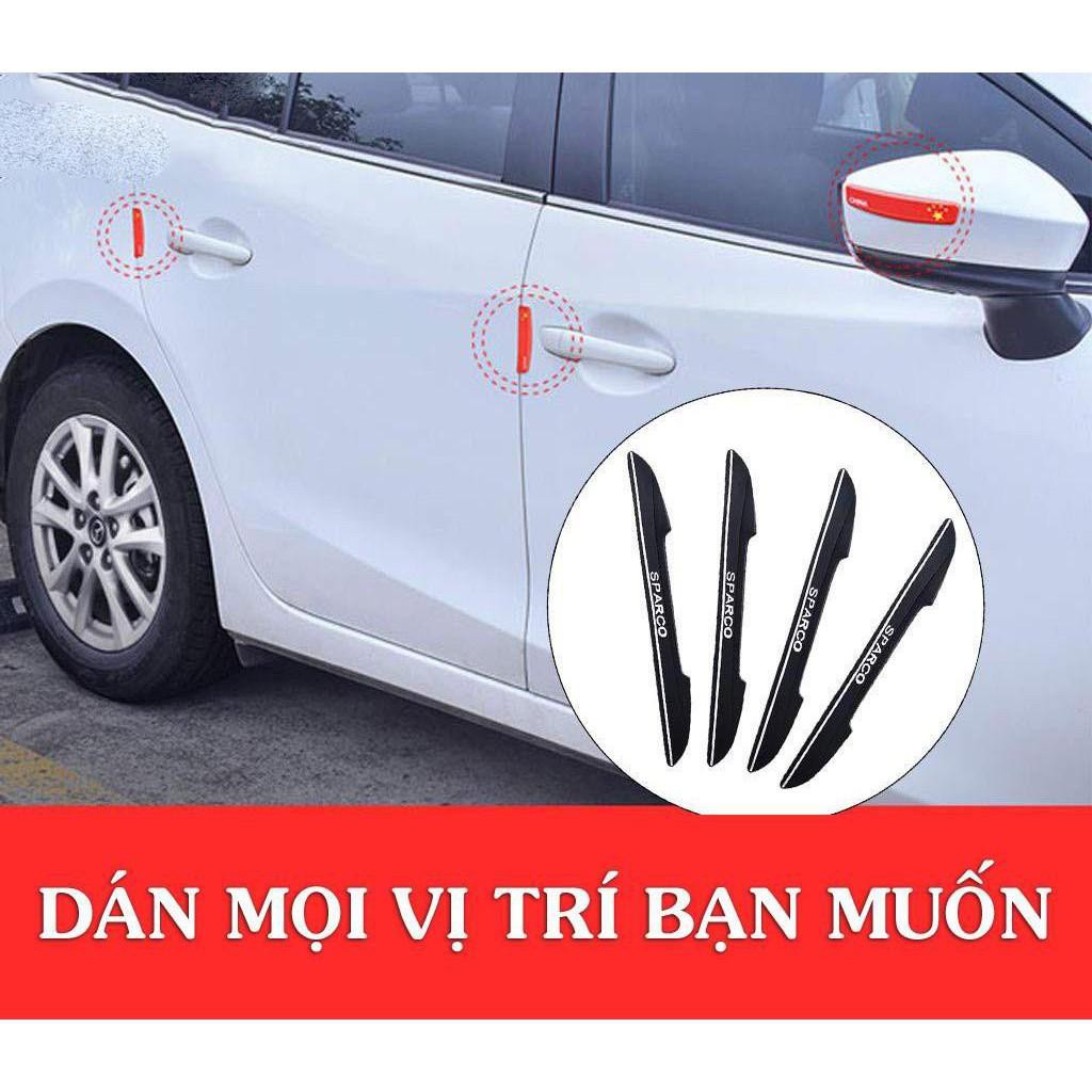 Bộ 4 Tấm viền nẹp cao su SPARCO chống va đập chống trầy xước cánh cửa ô tô xe hơi- đủ màu.