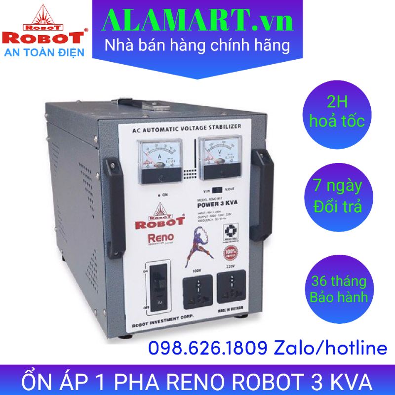 ỔN ÁP 1 PHA ROBOT RENO 3 KVA