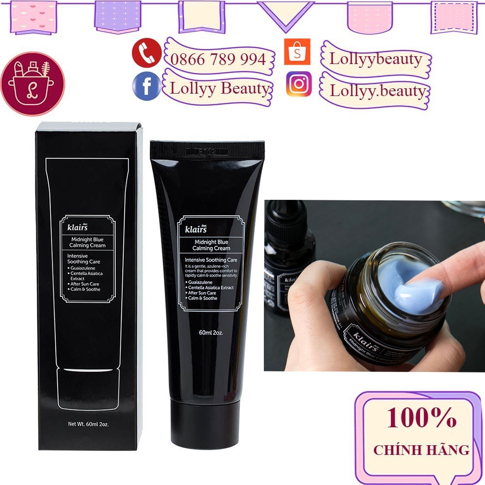 Kem dưỡng KLAIRS MIDNIGHT BLUE CALMING CREAM 60ml