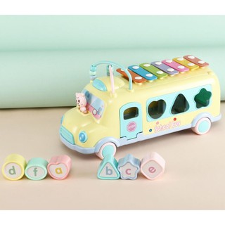 ĐỒ CHƠI XE BUS ÂM NHẠC THẢ HÌNH KHỐI 5 CÁCH CHƠI PHÁT TRIỂN TOÀN DIỆN CHO TRẺ 1 2 3 TUỔI