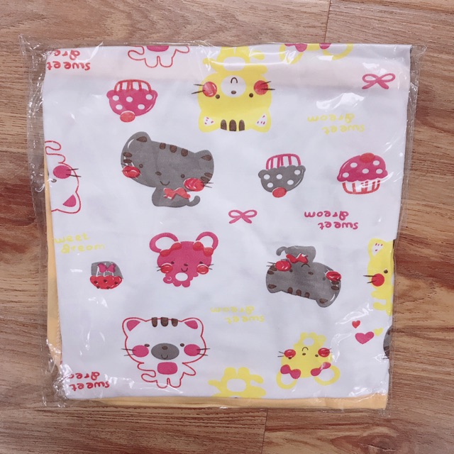 Chăn hè cotton có mũ cho bé 72x72cm(đc chọn màu)