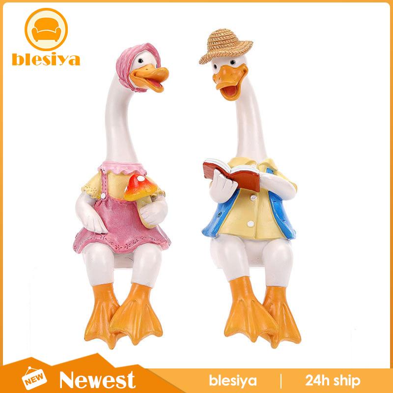 Set 2 Bức Tượng Vịt Handmade Để Bàn Trang Trí Văn Phòng
