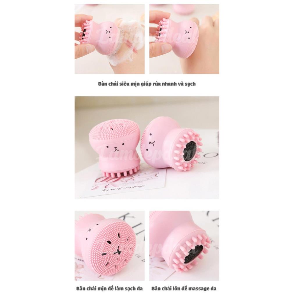 Bàn Chải Rửa Mặt Hai Đầu Hình Bạch Tuộc Xinh Xắn