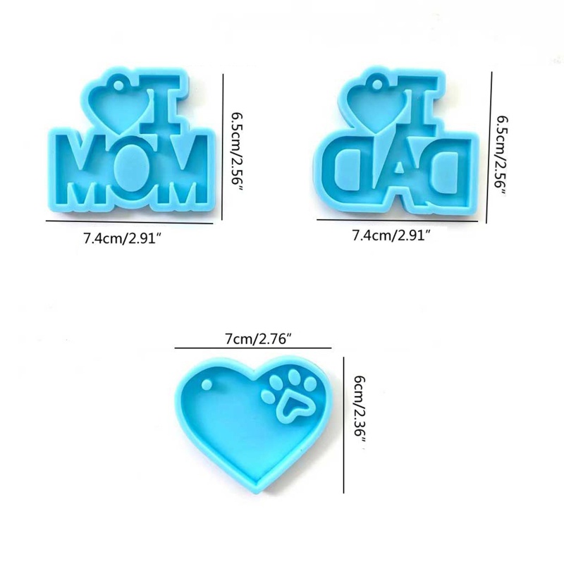 Khuôn Silicone Làm Móc Khóa Resin Thủ Công DIY