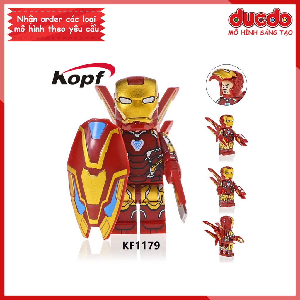 Minifigures siêu anh hùng Iron Man full giáp - Đồ chơi Lắp ghép Xếp hình Mô hình Mini EndGame Kopf KF6093