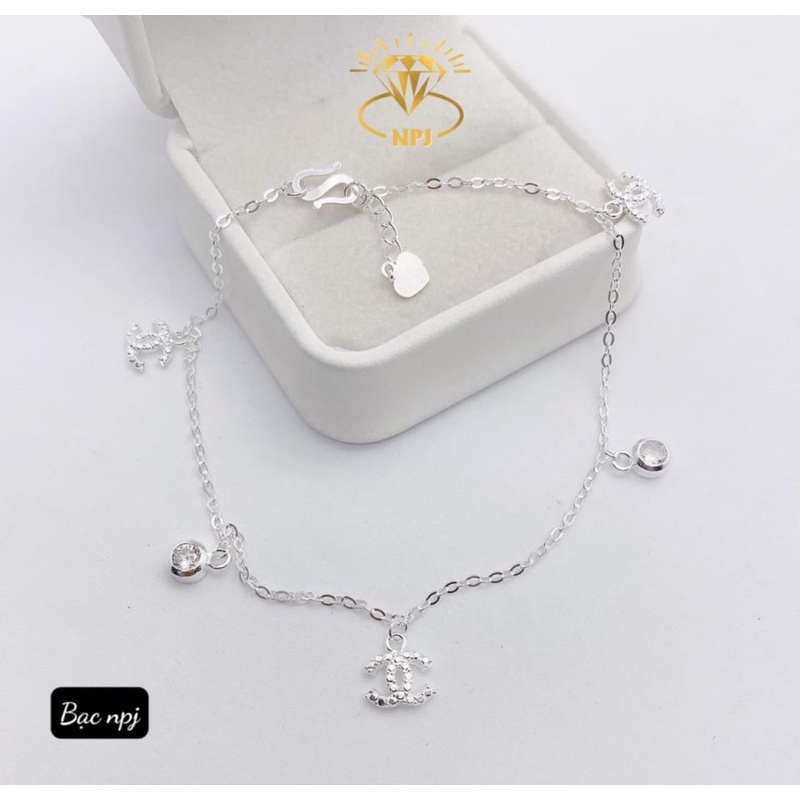 Lắc chân Chanel kèm chuông ⚡️ XINH XẮN ⚡️ Bạc Ta- Bạc Npj