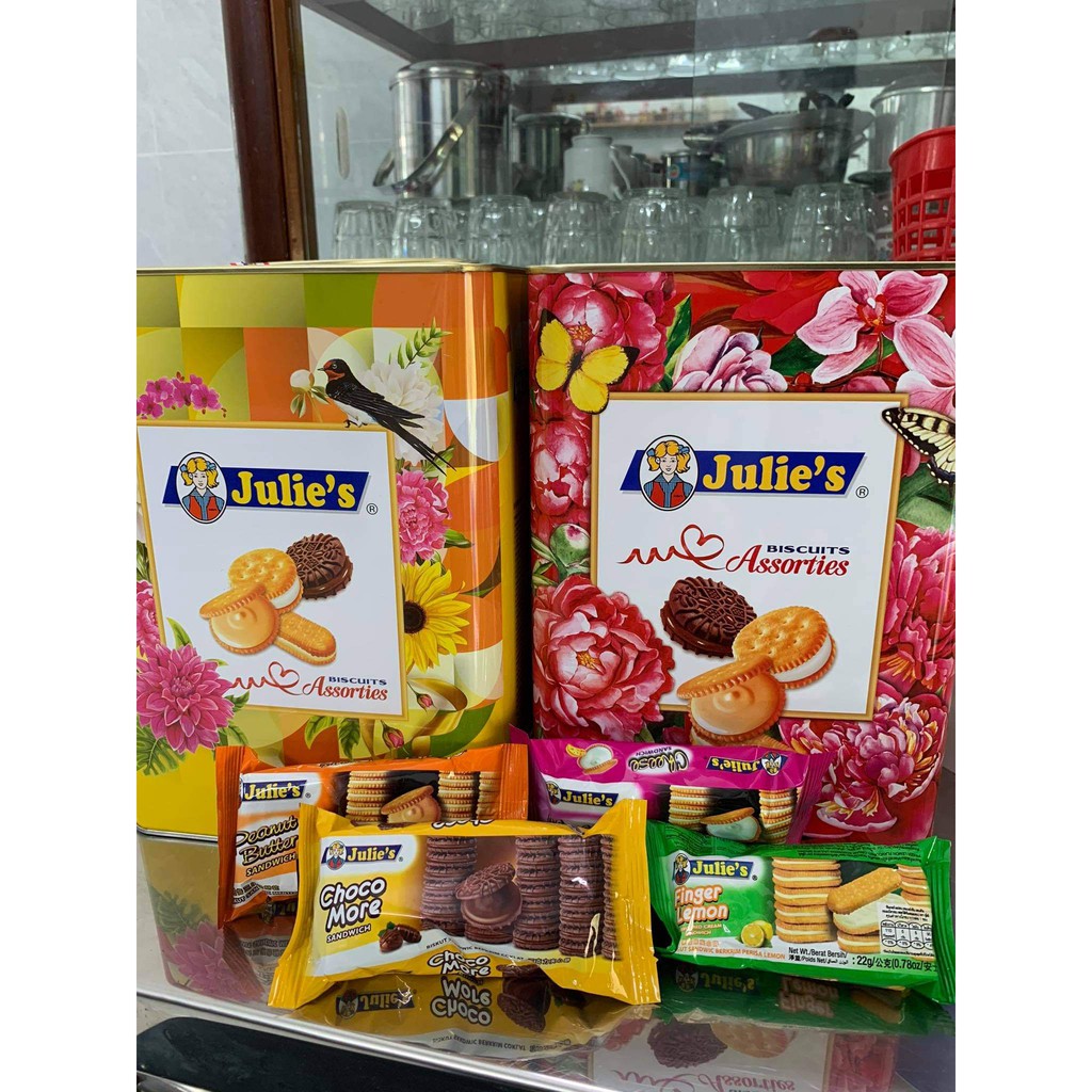 BÁNH QUY JULIE’S BISCUITS ASSORTIES HỘP THIẾC 500G