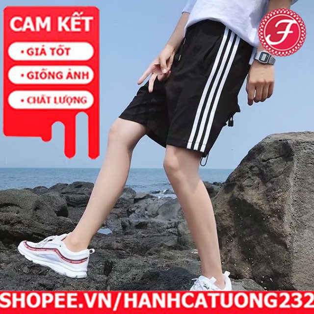 quần đùi nam 3 sọc💖FREESHIP💖quần đùi nam 3 sọc QĐPOLY đen