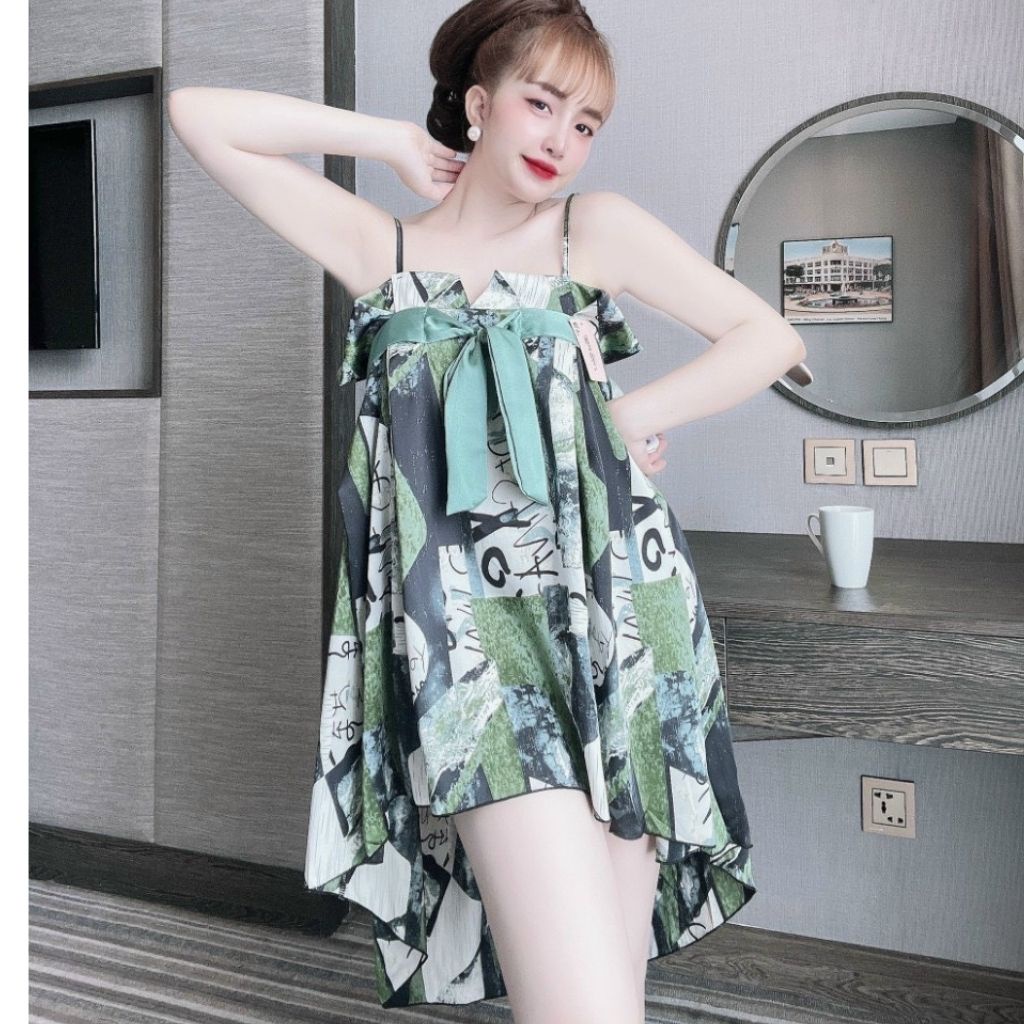 Váy Ngủ sexy ,Đầm Ngủ sexy Lụa Latin Chất Siêu Mát Dáng Siêu Xinh &lt;58kg