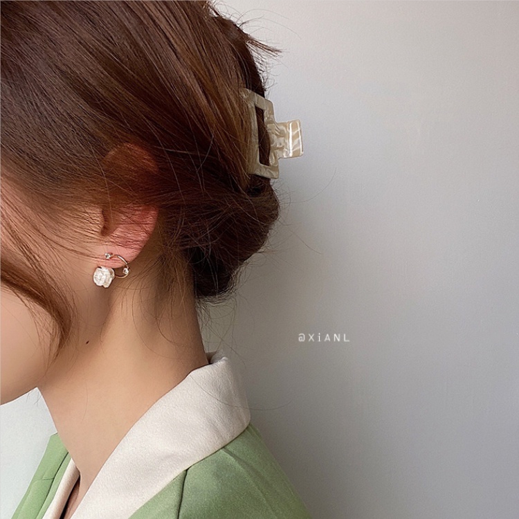 Bông Tai Hình Chữ C Đính Đá Lấp Lánh Phong Cách Hàn Quốc Ngọt Ngào Cho Nữ