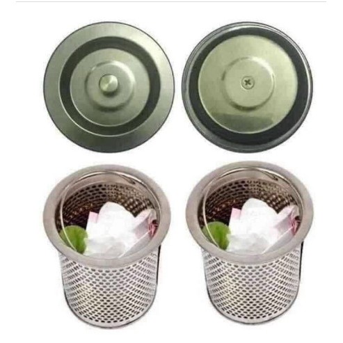 Bộ rỏ lọc rác kèm nắp bồn rửa bát bằng inox