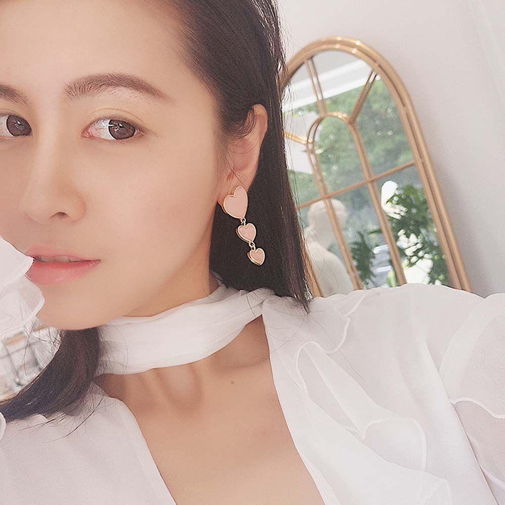 Bông Tai Acrylic Nhiều Lớp Hình Trái Tim Dễ Thương Cho Nữ