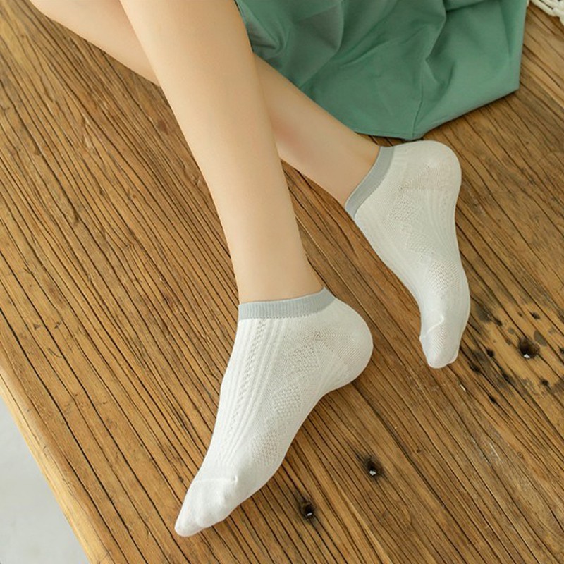 Tất nữ cổ ngắn cute gân trơn, vớ nam nữ cao cổ ngắn phong cách Vintage hàn quốc giống nike chống hôi chân TN05
