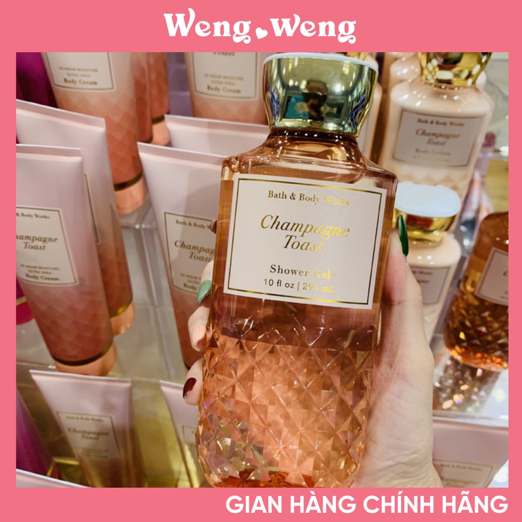 Sữa tắm & lotion dưỡng thể Bath & Body Works Shower Gel 295ml mùi Champagne Toast