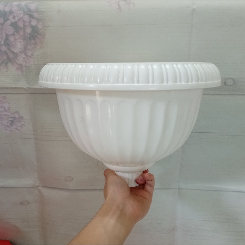 🍶 Chậu ly có chân đế ( đường kính miệng 25,5 cm ) dáng thấp thích hợp trồng hoa văn phòng