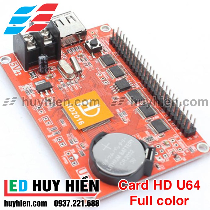 Card HD U64 + HUB75 (USB) hỗ trợ 4 tầng module led full color
